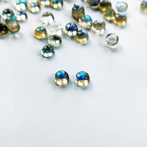 Labradorite 3mm Round Gemstone Cabochon x  4