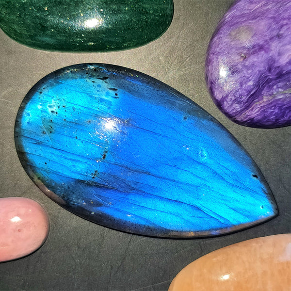 Labradorite 46x26mm Pear Cut Cabochon