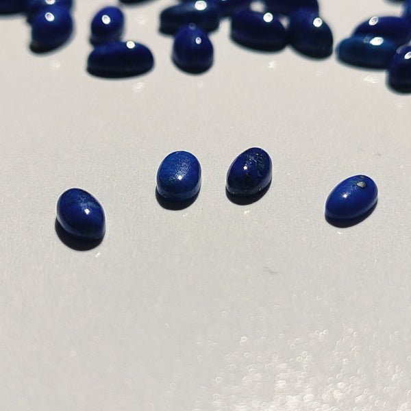 Lapis Lazuli 5x3mm Oval Gemstone Cabochon x 4