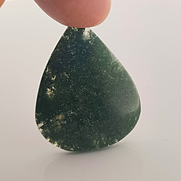 Moss Agate 39x27mm Pear Cut Gemstone Cabochon