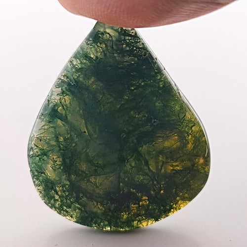 Moss Agate 35x28mm Pear Cut Gemstone Cabochon