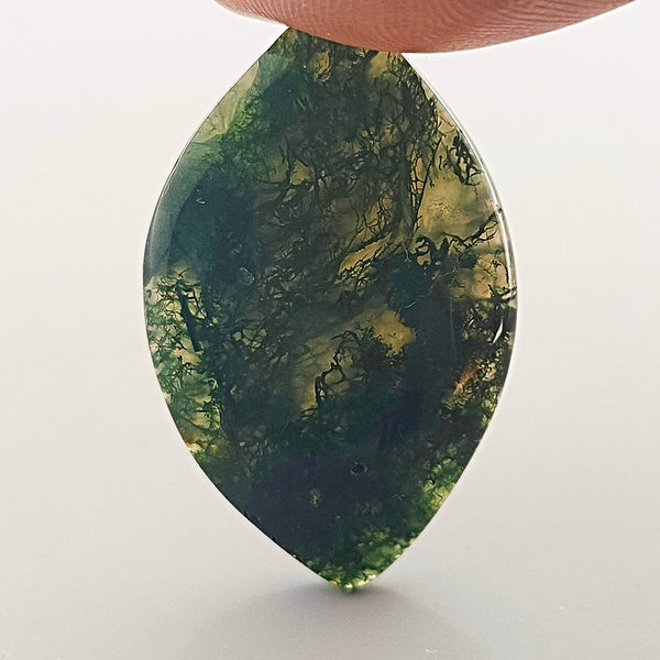 Moss Agate 32x20mm Marquise Cut Cabochon