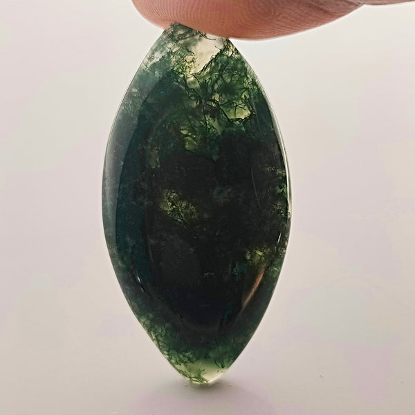 Moss Agate 45x23mm Marquise Cut Cabochon