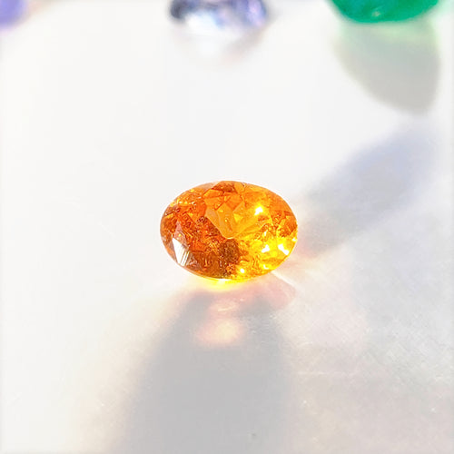 Mandarin Garnet 6.7x4.9mm Oval Faceted Gemstone