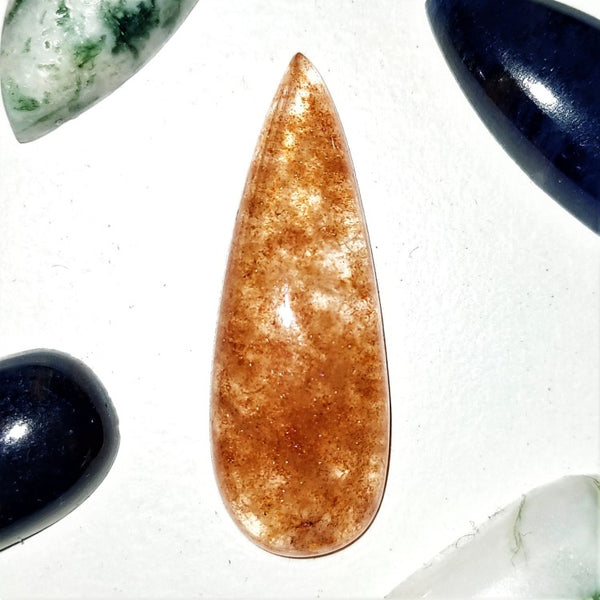 Red Aventurine 30x10mm Pear Cut Cabochon