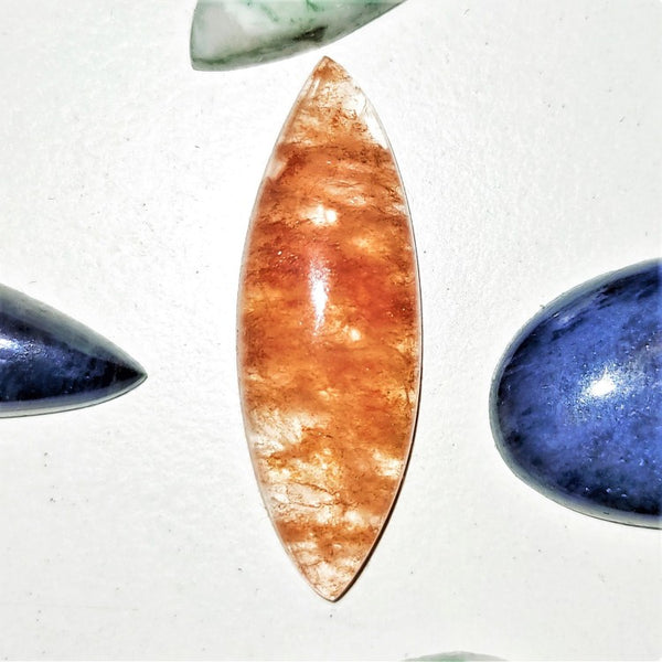 Red Aventurine 30x10mm Marquise Cut Cabochon