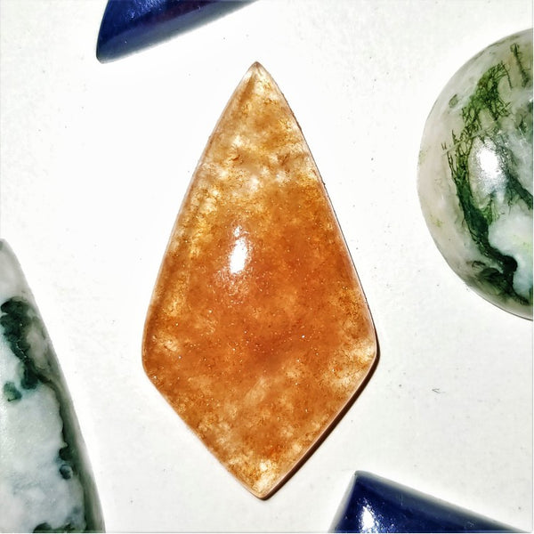 Red Aventurine 30x15mm Kite Cut Cabochon