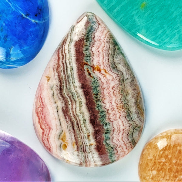 Rhodochrosite 39x28.5mm Pear Cut Cabochon
