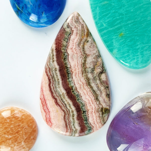Rhodochrosite 48.5x28mm Pear Cut Cabochon
