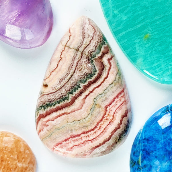 Rhodochrosite 39x26mm Pear Cut Cabochon