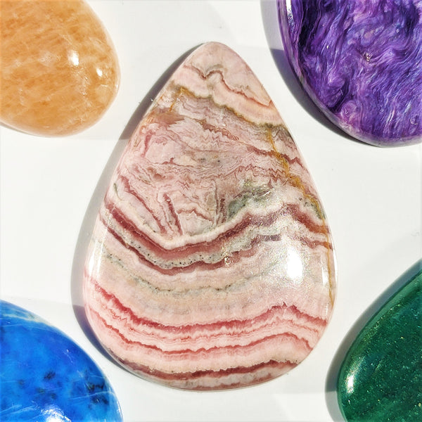 Rhodochrosite 33x24mm Pear Cut Cabochon