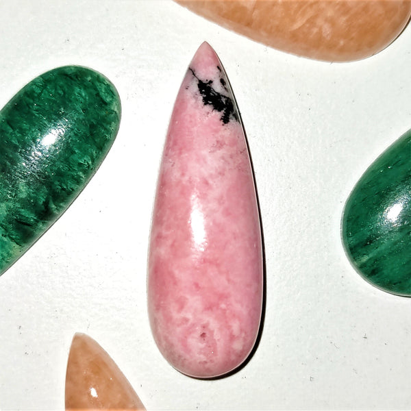 Rhodonite 30x10mm Pear Cut Cabochon