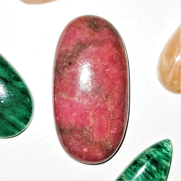 Rhodonite 30x15mm Oval Cabochon