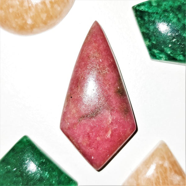 Rhodonite 30x15mm Kite Cut Cabochon