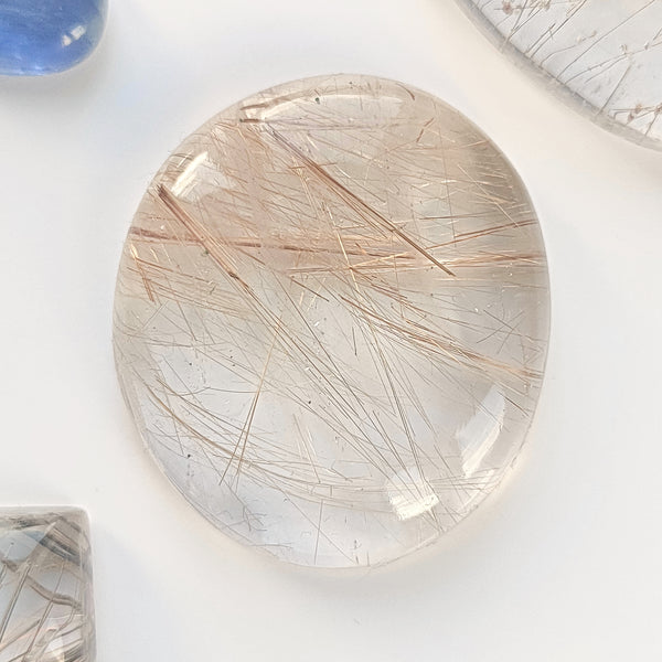 Rutilated Quartz 33x29mm Oval Cabochon