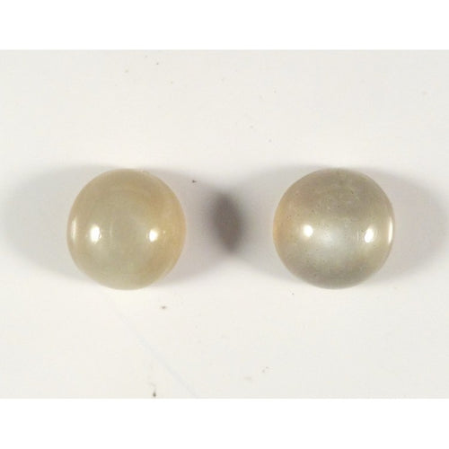 Gray Moonstone 9mm Round Gemstone Cabochon Pair