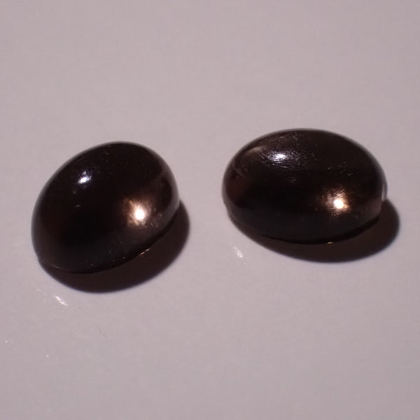 Smoky Quartz 8x6mm Oval Gemstone Cabochon Pair