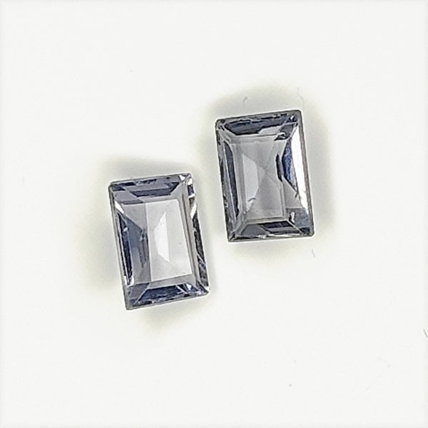Spinel (Grey) 6x4.5mm Rectangular Cut Faceted Gemstone Pair