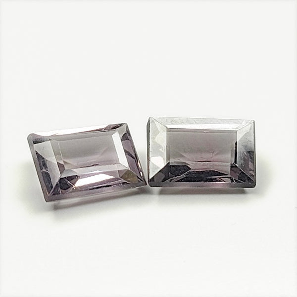 Spinel (Grey) 6.2x5mm Rectangular Faceted Gemstone Pair