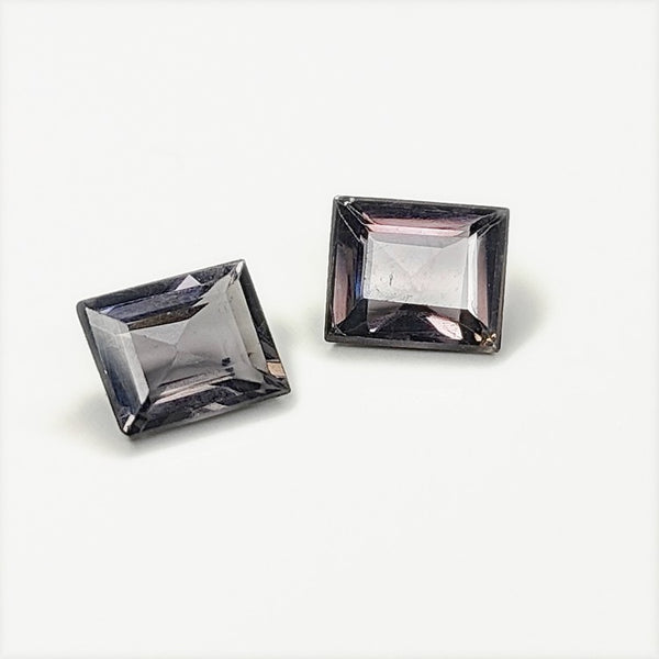 Spinel (Grey) 6x5mm Rectangular Faceted Gemstone Pair