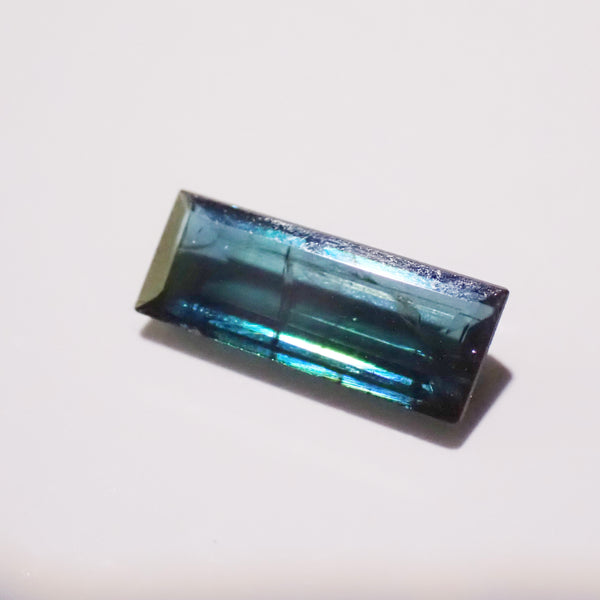 Indicolite Tourmaline 9.7x3.9mm Rectangular Faceted Gemstone