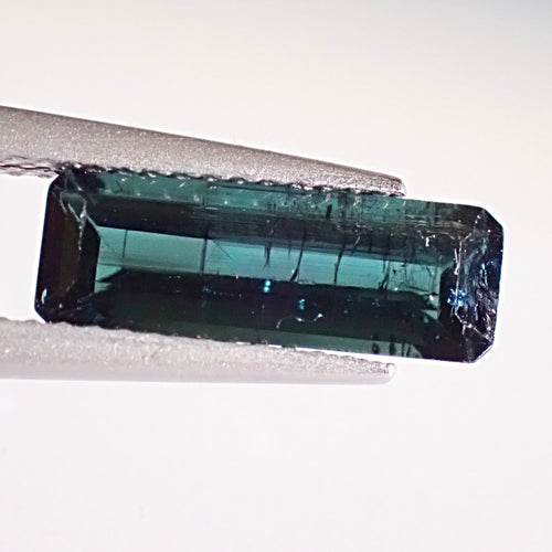 Indicolite Tourmaline 12.6x4.5mm Emerald Cut Gemstone