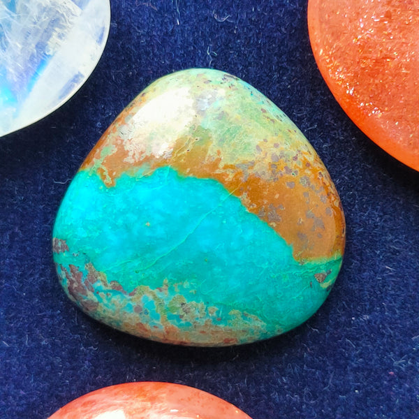 Turquoise 20x19mm Pear Cut Cabochon