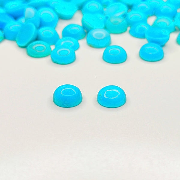 Turquoise 5mm Round Gemstone Cabochon Pair