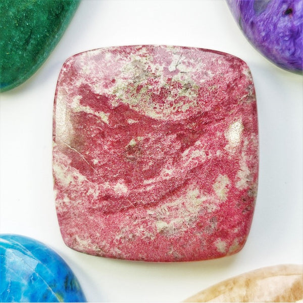 Thulite 28x27mm Rectangular Cabochon