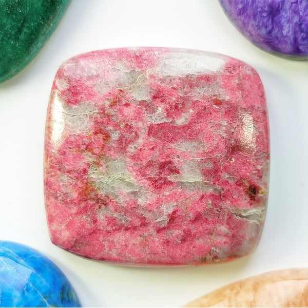 Thulite 27x26mm Rectangular Cabochon