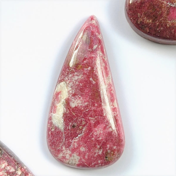 Thulite 35x18mm Pear Cut Cabochon