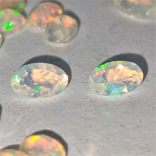 Opal 5x3mm Oval Faceted Gemstones x 4