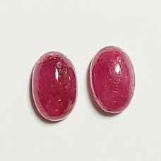 Ruby 6x4mm Oval Cabochon Pair