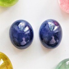 Sapphire 8.8x7.4mm Oval Cabochon Pair