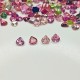 Tourmaline (Pink) 4x4mm Drop Cut Faceted Gemstones x 4