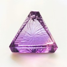 Amethyst 27mm Triangular Fantasy Cut Gemstone